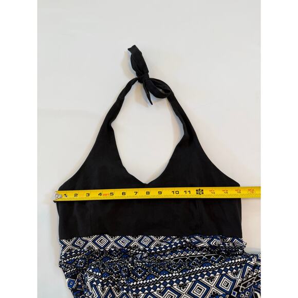 Cache Halter Maxi Dress Womens Large Beach Boho Chic Tribal Geometric Y2K - Picture 5 of 14